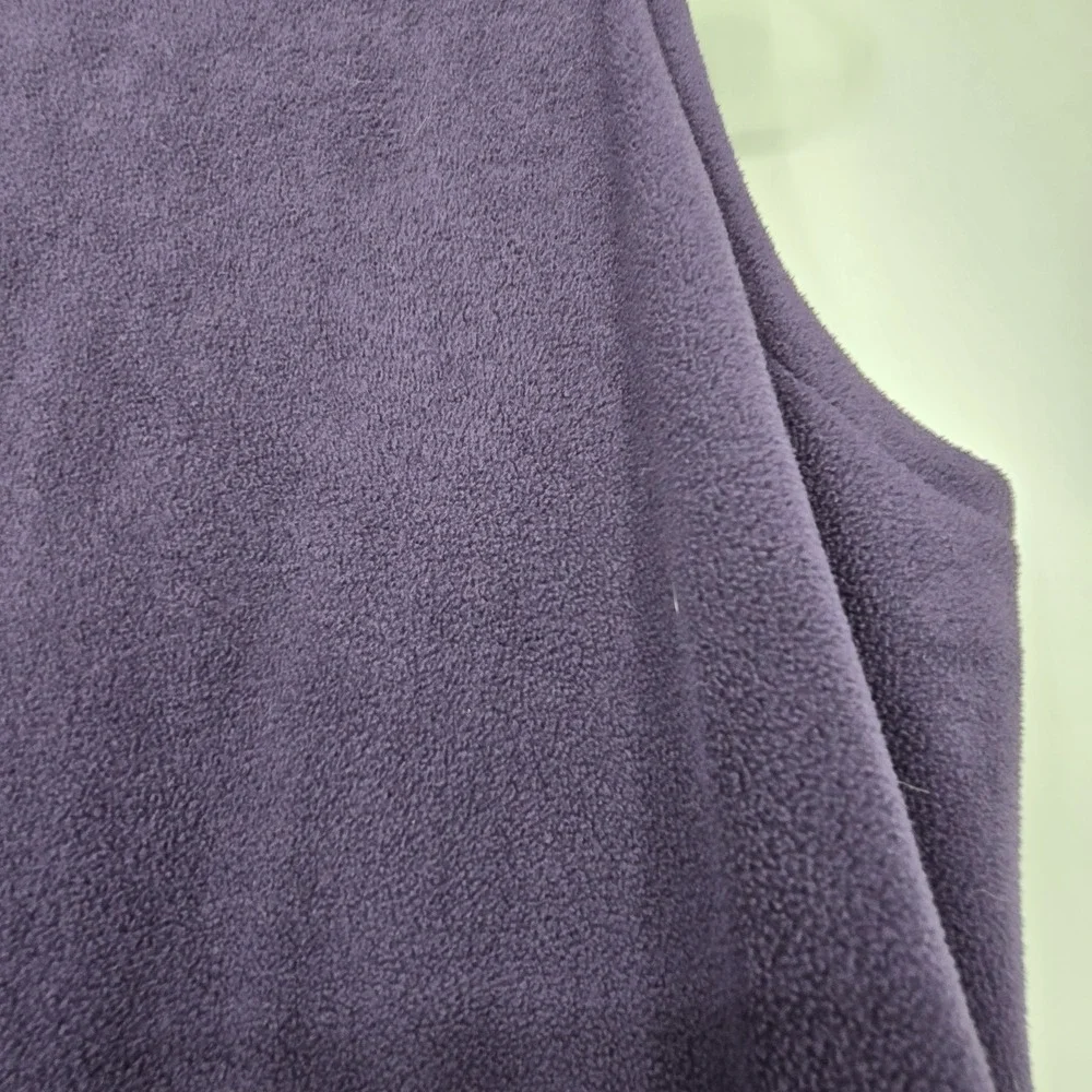 Land's End Full Zip Fleece Vest Women's MED Purple Plum Pockets‎ Outdoor Cozy